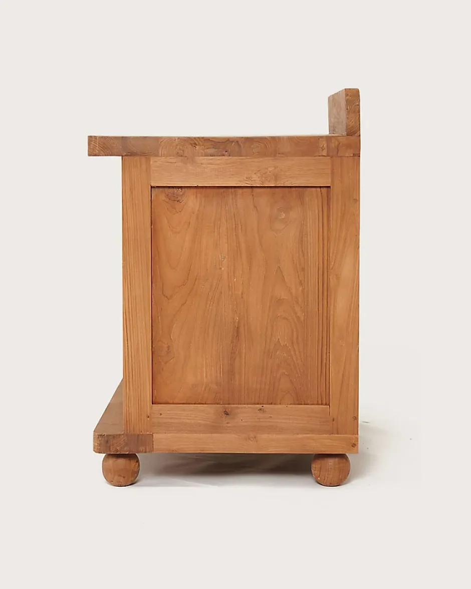 Uniqka Meuble salle de bain en teck porte persienne 90 cm -* Meuble Sous-Vasque