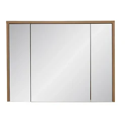 Stellameuble Meuble salle de bain miroir 100cm aspect béton foncé Hampton* Meuble Sous Lavabo