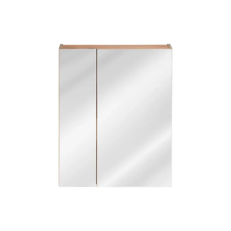 Stellameuble Meuble salle de bain miroir CAPRI OAK* Meuble Sous Lavabo
