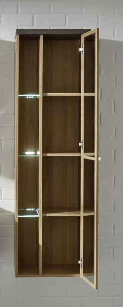 Chb Collection Meuble salle de bain mélaminé. Colonne 1 porte. L - H - P : 48 - 160 - 31 cm* Meuble De Salle De Bains Faible Profondeur