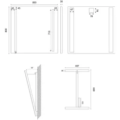 Cuisibane Meuble salle de bain PMR ANDY PLUS 90 cm bois et blanc + miroir Motory