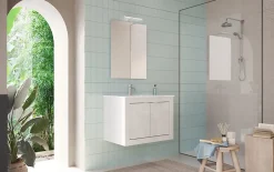 Autres Meuble salle de bain Pratiko BASIC 2.0 blanc laqué brillant 82x57x47 cm