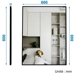 AICA Sanitaire Meuble salle de bain simple vasque 80cm meuble + miroir Blanc