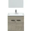 Pegane Meuble salle de bain Sous-Vasque 50 cm + Miroir coloris Alaska chêne à nœuds - Longueur 50 x Hauteur 80 x Profondeur 40 cm