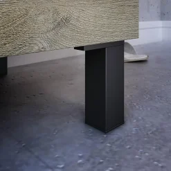 Pegane Meuble salle de bain Sous-Vasque 50 cm + Miroir coloris Alaska chêne à nœuds - Longueur 50 x Hauteur 80 x Profondeur 40 cm