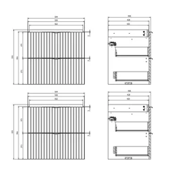 Planète Bain Meuble salle de bain strié 120 cm pour vasque à poser - Beige cachemire mat - à suspendre - Tirso* Meuble Vasque