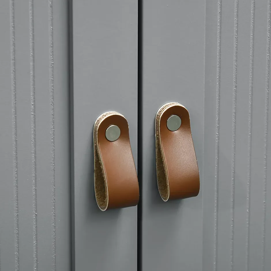 kleankin Meuble salle de bain sur pied - meuble sous-vasque - 2 portes, étagère - MDF panneaux aspect bois clair gris* Meuble Sous-Vasque