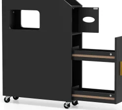 Giantex Meuble Salle de Bain Étroit,avec Support pour Papier Toilette,2 Tiroir, 2 Roue, Poignée Pratique,pour Buanderie, Toilette (Noir)* Armoire De Salle De Bains