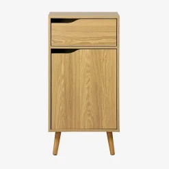 Sweeek Meuble salle de bain vintage décor bois frêne 1 tiroir 1 porte - Nepal* Etagère Salle De Bains