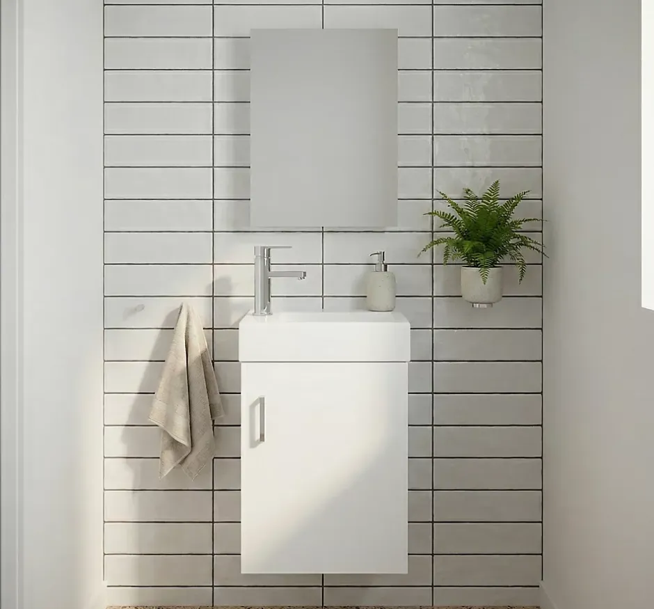 Top Bath Meuble Salle de Bains avec vasque/lavabo lave mains à suspendre Mini 40 Blanc* Lave-Mains