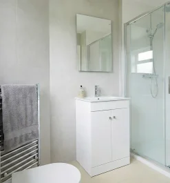 Top Bath Meuble Salle de Bains avec vasque/lavabo LOOK 60 Blanc à poser avec plan céramique.* Meuble Vasque