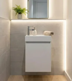 Top Bath Meuble Salle de Bains avec vasque/lavabo lave mains à suspendre Bahamas 40 Blanc