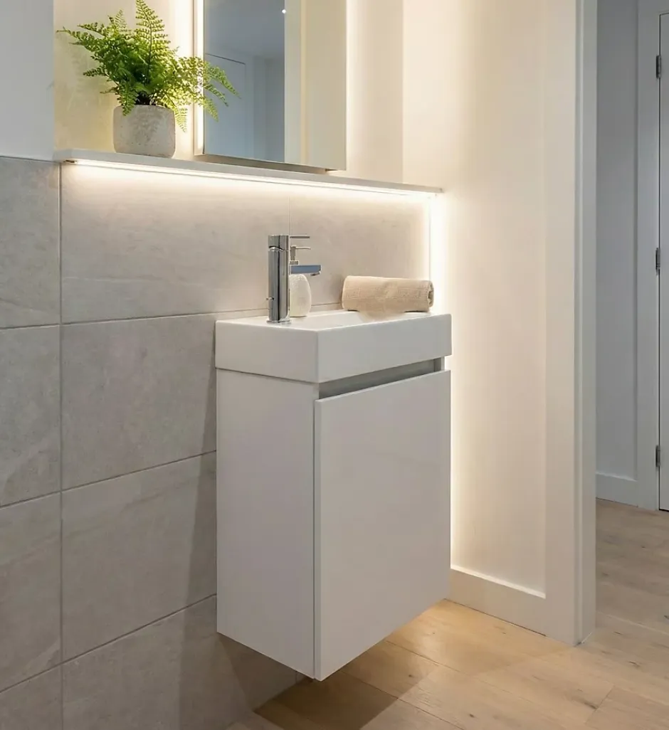 Top Bath Meuble Salle de Bains avec vasque/lavabo lave mains à suspendre Bahamas 40 Blanc