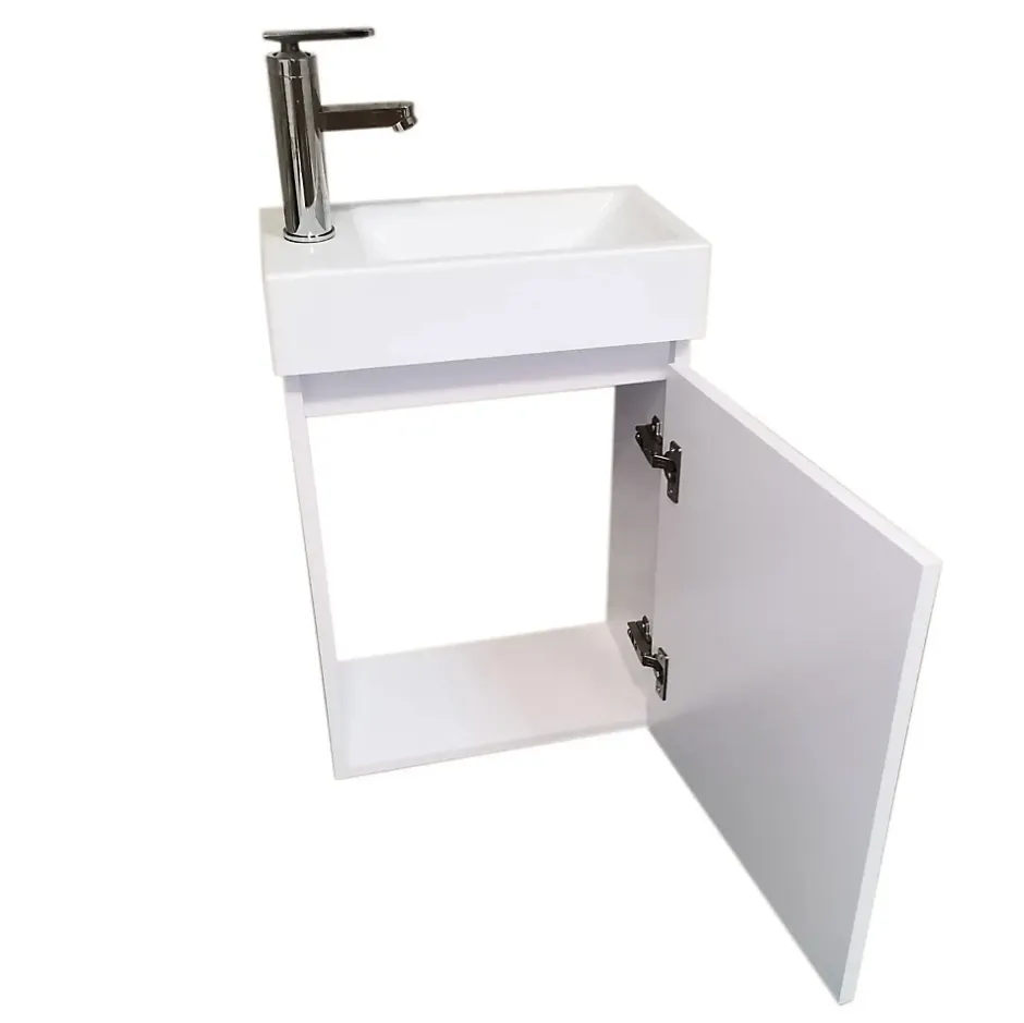 Top Bath Meuble Salle de Bains avec vasque/lavabo lave mains à suspendre Bahamas 40 Blanc