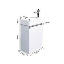 Top Bath Meuble Salle de Bains avec vasque/lavabo lave mains à suspendre Bahamas 40 Blanc
