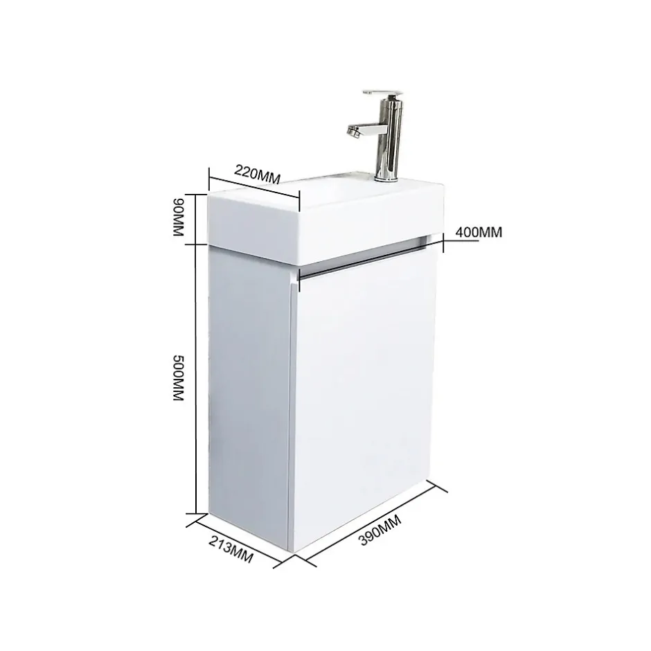 Top Bath Meuble Salle de Bains avec vasque/lavabo lave mains à suspendre Bahamas 40 Blanc