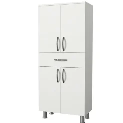 Pier Import Meuble salle de bains blanc, 4 portes 1 tiroir JENA* Armoire De Salle De Bains