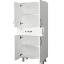 Pier Import Meuble salle de bains blanc, 4 portes 1 tiroir JENA* Armoire De Salle De Bains