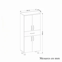 Pier Import Meuble salle de bains blanc, 4 portes 1 tiroir JENA* Armoire De Salle De Bains