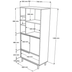 Pier Import Meuble salle de bains moderne effet bois 3 portes JENA
