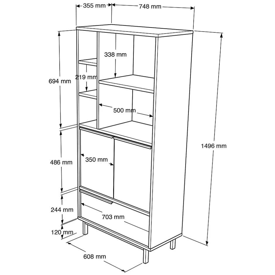 Pier Import Meuble salle de bains moderne effet bois 3 portes JENA