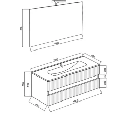 Kiamami Valentina Meuble Salle De Bains Suspendu 100Cm Blanc Avec Tiroirs Chêne Doré Canné - Salina* Ensemble Meuble De Salle De Bains