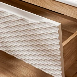 Petits-Meubles Meuble simple vasque encastree droite 120cm 2 tiroirs Elora Beige et bois* Meuble Vasque