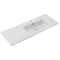 Petits-Meubles Meuble simple vasque encastree droite 120cm 2 tiroirs Elora Beige et bois* Meuble Vasque