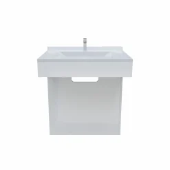 Cuisibane Meuble simple vasque PMR EPURE 70 cm - Blanc brillant* Meuble Vasque