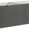 Furnidea Meuble sous double vasque suspendu HARMO 120 cm Façade rainuré vert semi-mat