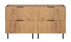 Furnidea Meuble sous double vasque sur pieds FLOW chêne craft 120 cm* Meuble Sous Lavabo