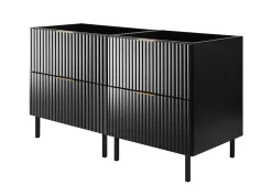 Furnidea Meuble sous double vasque sur pieds FLOW noir 120 cm