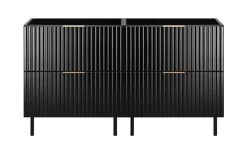 Furnidea Meuble sous double vasque sur pieds FLOW noir 120 cm