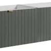 Furnidea Meuble sous double vasque suspendu HARMO 160 cm Façade rainuré vert semi-mat* Meuble Sous Lavabo