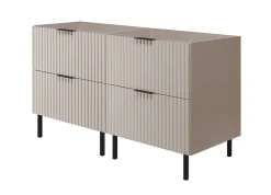 Furnidea Meuble sous double vasque sur pieds FLOW cachemire 120 cm* Meuble Sous Lavabo