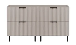 Furnidea Meuble sous double vasque sur pieds FLOW cachemire 120 cm* Meuble Sous Lavabo