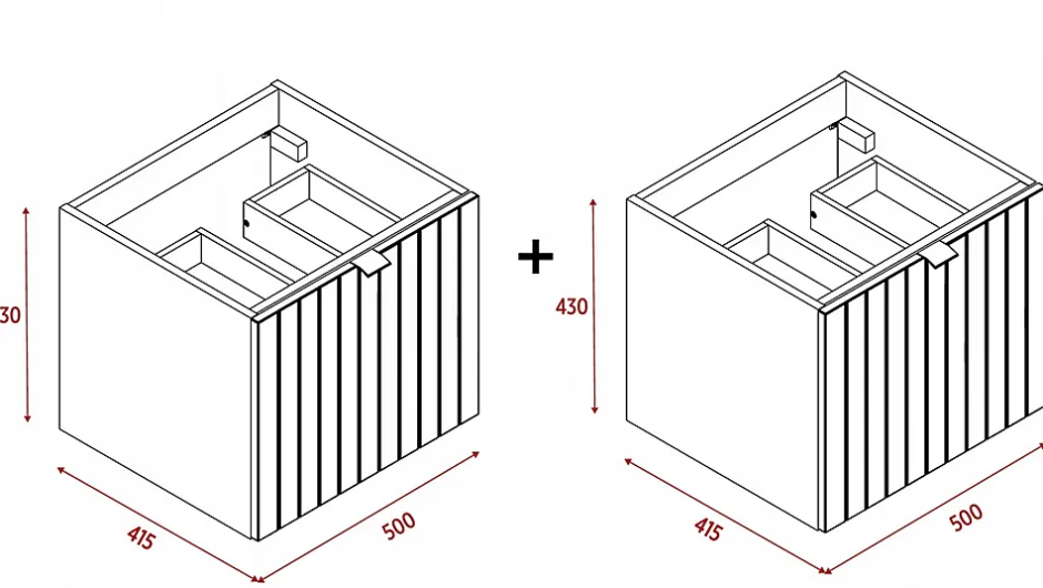 Furnidea Meuble sous double vasque suspendu HARMO 100 cm Façade rainuré vert semi-mat