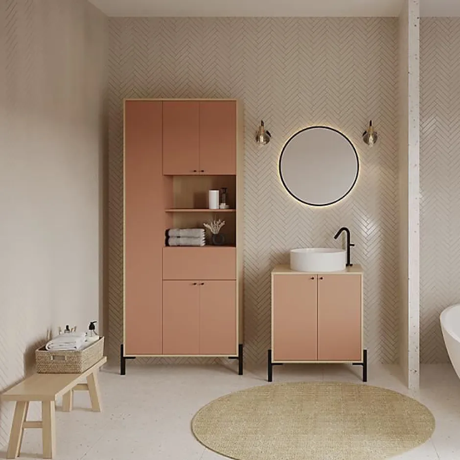 Demeyere Meuble sous lavabo 2 portes abricot Elisa - Abricot