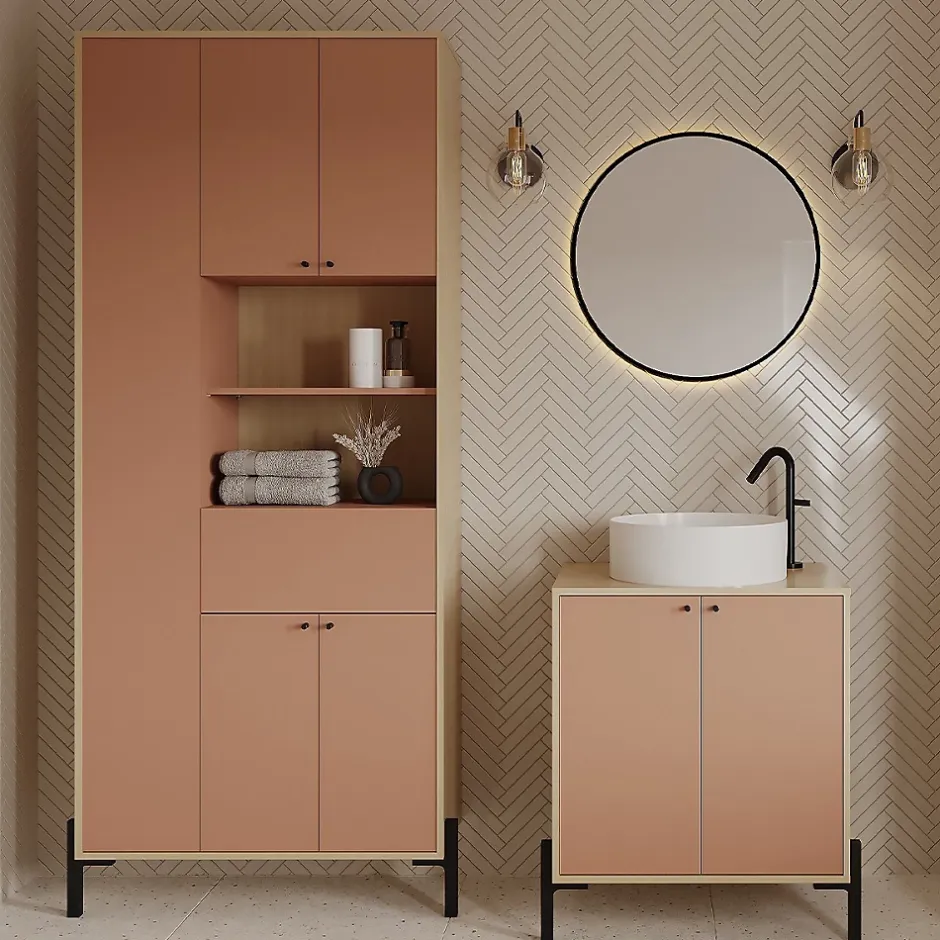 Demeyere Meuble sous lavabo 2 portes abricot Elisa - Abricot