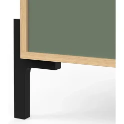 Box & Beyond Meuble sous lavabo 2 portes bois naturel et vert 69 x 50 x 78 cm