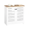 Sobuy Meuble Sous Lavabo 2 étage 2 Portes Salle de Bain, BZR40-W,
