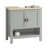 Sobuy Meuble sous Lavabo avec 2 Portes et 1 Compartiment Ouvert, BZR69-HG,