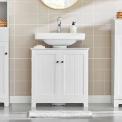 Sobuy Meuble Sous Lavabo Colonne Salle de Bain, BZR18-II-W,* Meuble Sous Lavabo
