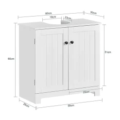 Sobuy Meuble Sous Lavabo Colonne Salle de Bain, BZR18-II-W,* Meuble Sous Lavabo