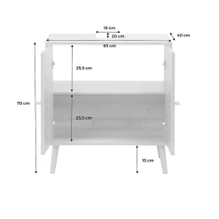Sweeek Meuble sous lavabo décor bois et cannage Bohème 65 x 40 x 70 cm naturel* Lave-Mains