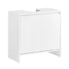 Sobuy Meuble sous Lavabo de Salle de Bain avec 2 Portes et 2 Étagères, Blanc, L60xP30xH61 cm, BZR157-W* Meuble Sous Lavabo