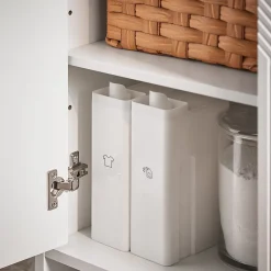 Sobuy Meuble sous Lavabo de Salle de Bain avec 2 Portes et 2 Étagères, Blanc, L60xP30xH61 cm, BZR157-W* Meuble Sous Lavabo