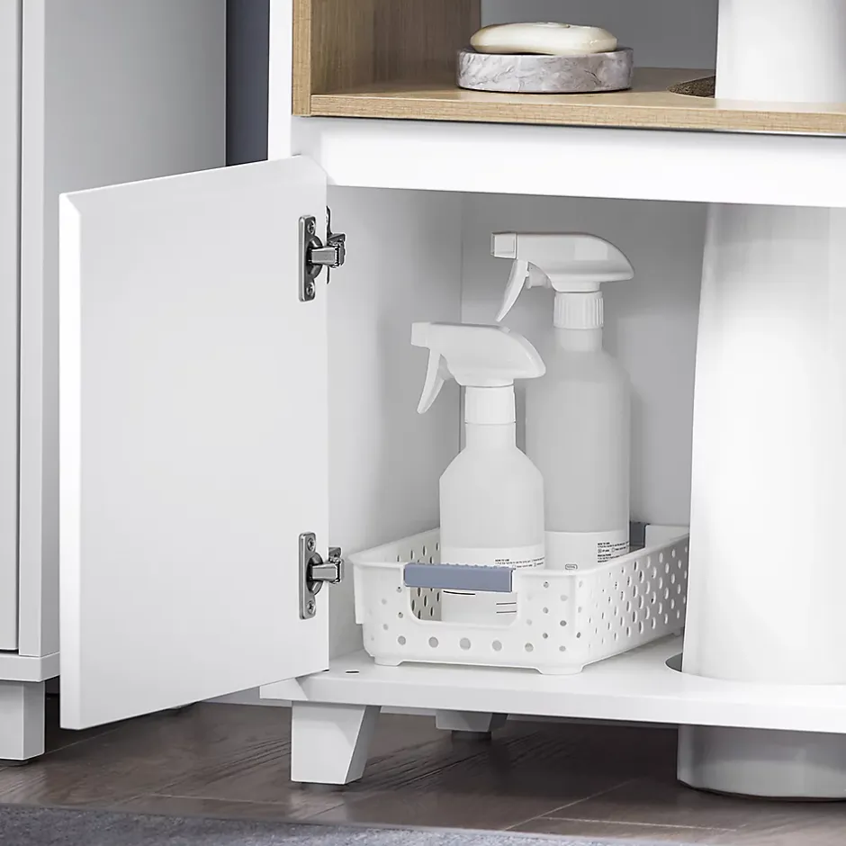 Sobuy Meuble Sous Lavabo de Salle de Bain Meuble évier de Cuisine, 2 Portes, BZR148-W,* Meuble Sous Lavabo