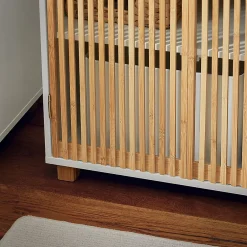 Sobuy Meuble sous Lavabo de Salle de Bain à 2 Portes en Bambou, BZR125-W,