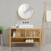 [En.Casa] Meuble sous lavabo Hvaler bambou 60 x 100 x 45 cm en.casa